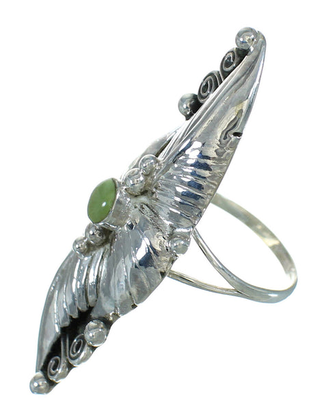 Southwest Turquoise Silver Ring Size 7-3/4 YX76433